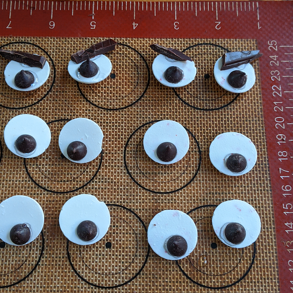 completed eye decorations